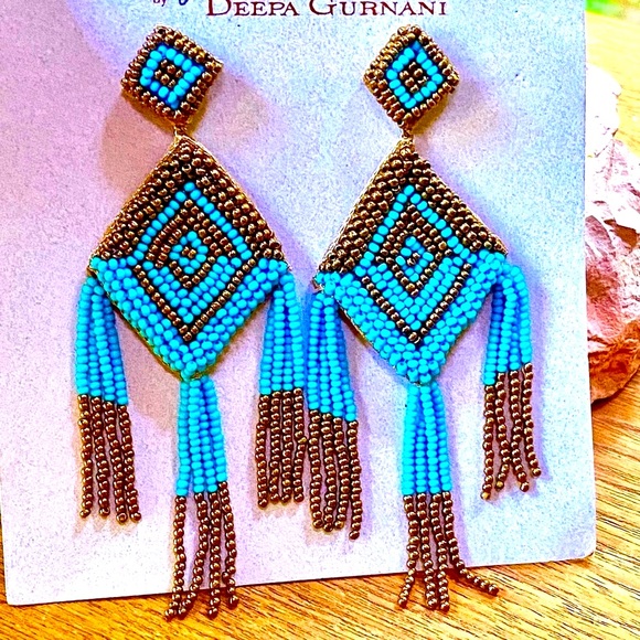 NWT Anthropologie Deepa Beaded Diamond Chandeliers - Picture 5 of 14